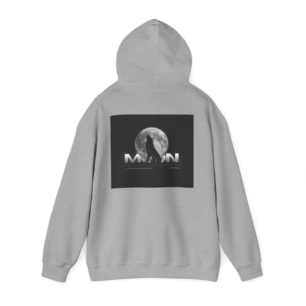 Moon Wolf Graphic Hoodie — 'Hustle More Worry Less' Minimal Streetwear