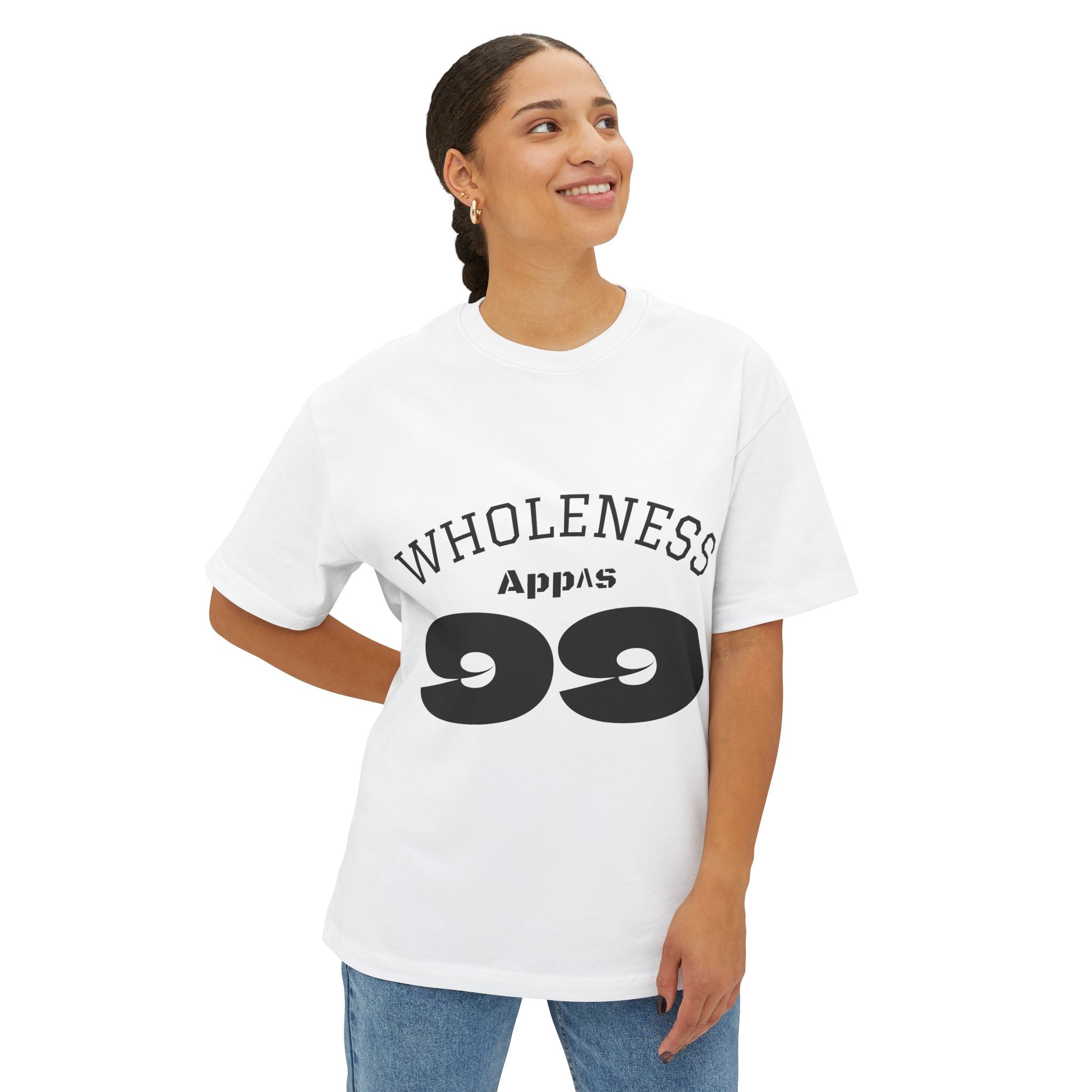 Boxy Tee — “WHOLENESS” Front & DARK Skull Smoke Graphic