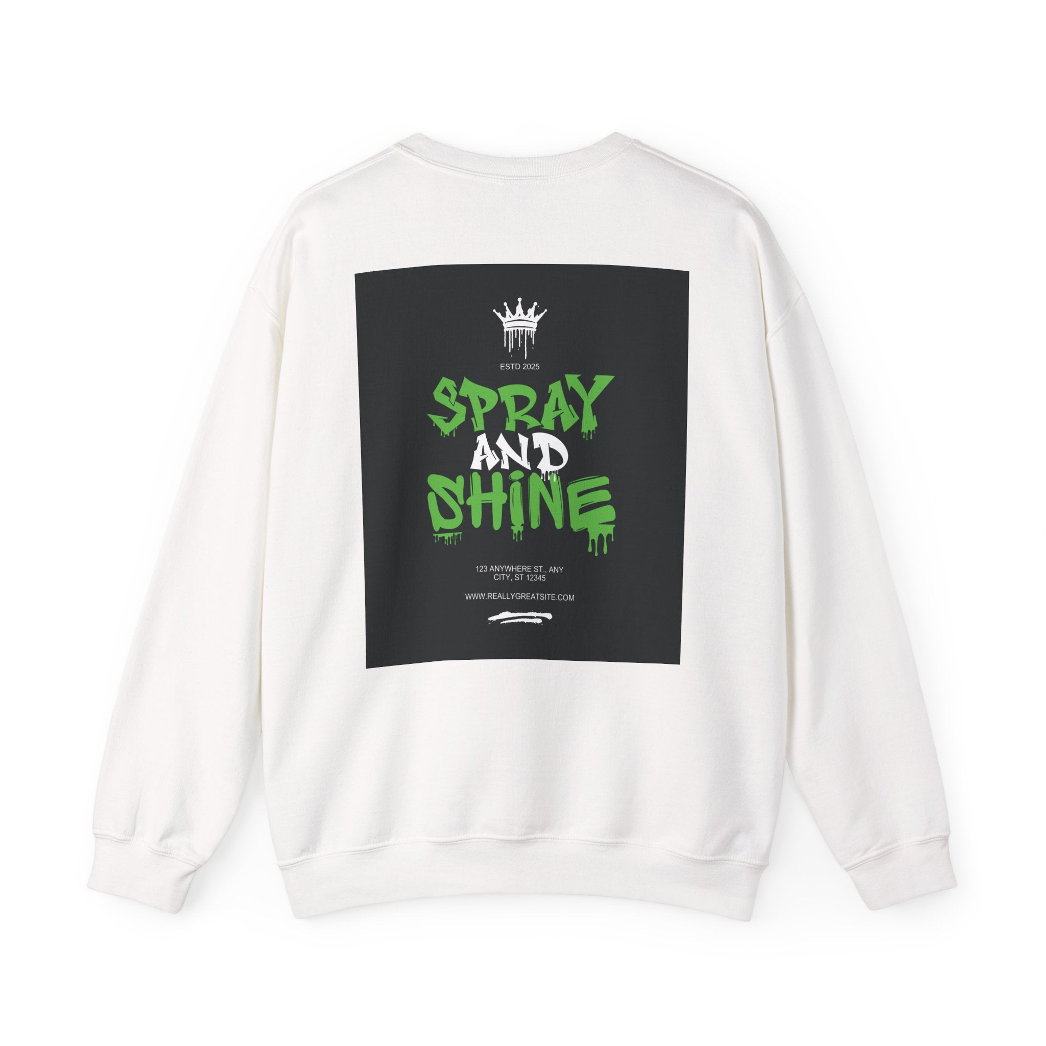 Crewneck Sweatshirt — 'Sweet Dreams' Front & 'Spray and Shine' Street Art Graphic