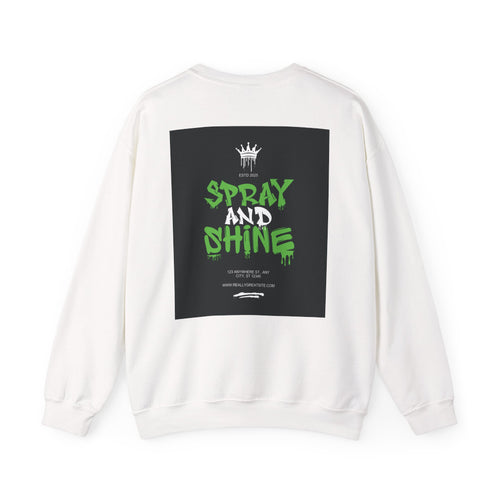Crewneck Sweatshirt — 'Sweet Dreams' Front & 'Spray and Shine' Street Art Graphic