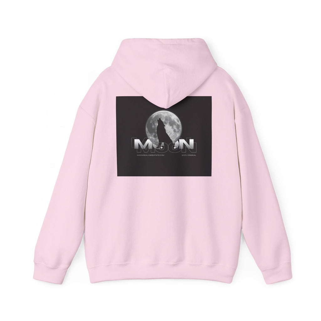 Moon Wolf Graphic Hoodie — 'Hustle More Worry Less' Minimal Streetwear